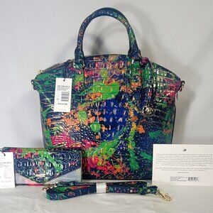 2 PC. NWT BRAHMIN FESTIVAL LARGE DUXBURY SHOULDER BAG PURSE/VERONICA WALLET SET